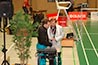 ... und wurde von Harald mit den letzten Infos zum Auftritt versorgt.